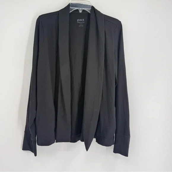 Pact Women’s Organic Luxe Essential Swing Cardigan Size L Black Sustainable - Picture 8 of 8